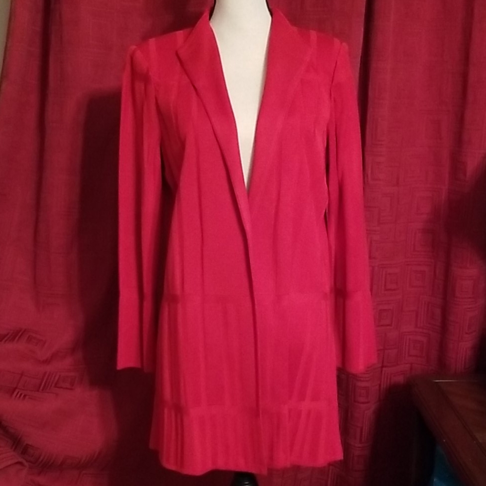 Misook Long Knit Red Jacket